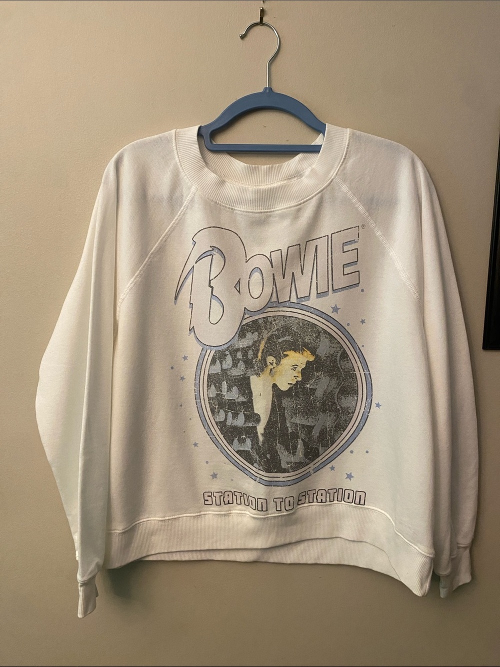 ♻️ Karma White David Bowie Graphic Crewneck Sweatshirt